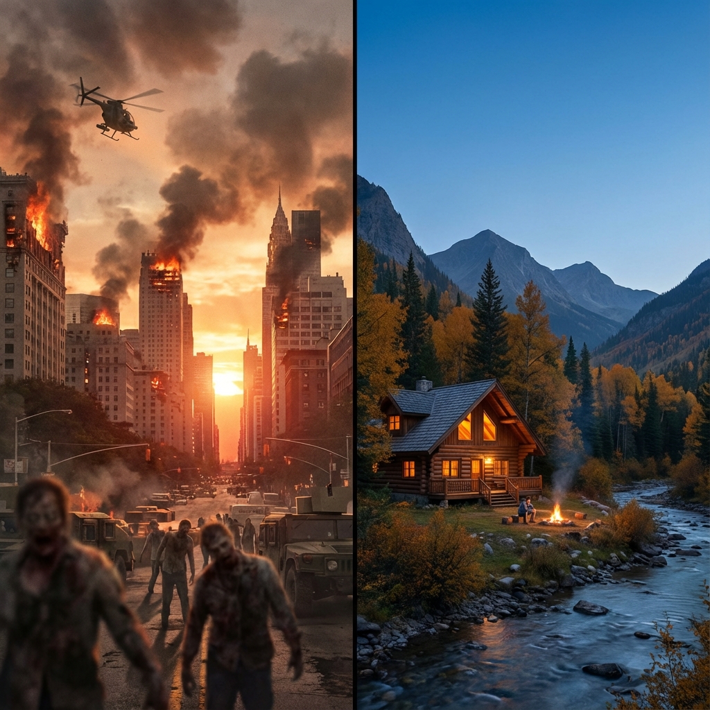 Plan de Fuga Zombi: ¿Quedarse en la Ciudad o Huir al Monte?